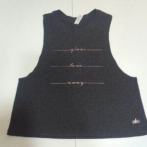 ALO Yoga Black/Charcoal Graphic Muscle Tee